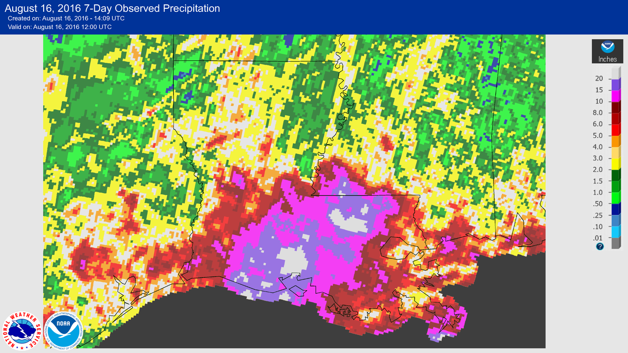August 9 16 2016 Louisiana rainfall