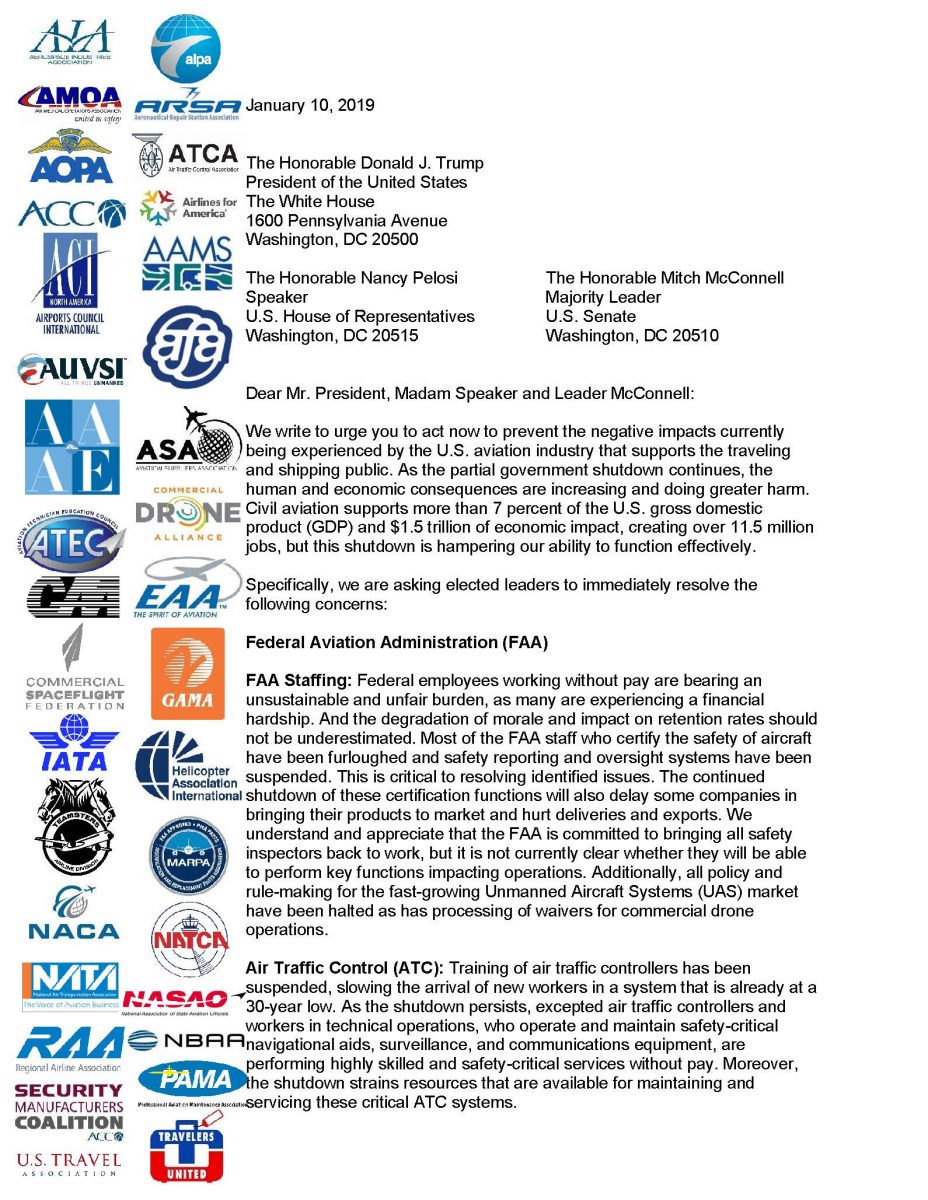 Aviation Shutdown Impacts Ltr FINAL 01.10.19 Page 1