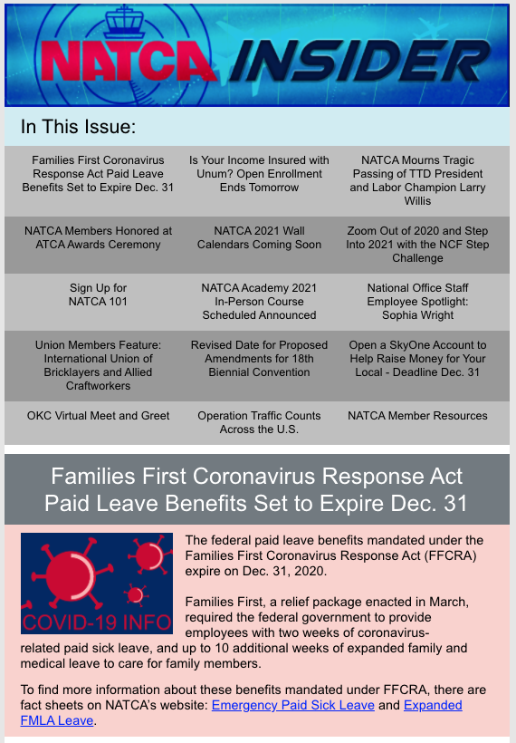 Newsroom Natca 2021 natca calendar